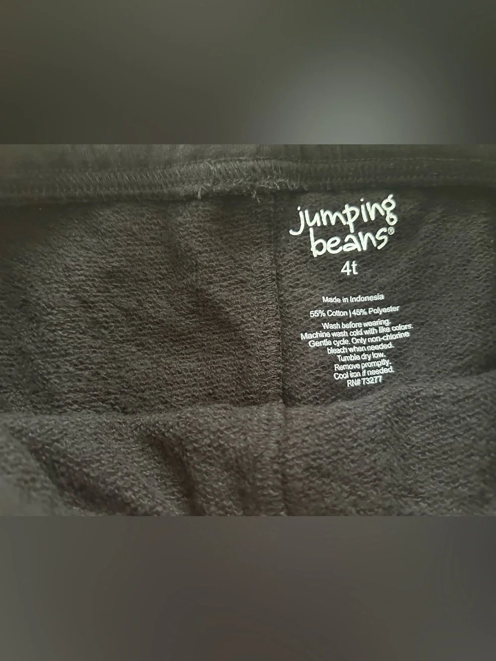 Jumping Bean Pullon Cargo Shorts Black 4T NWT